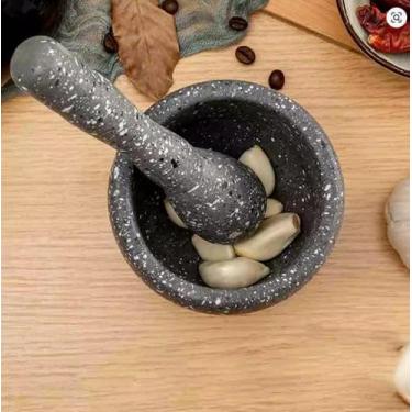 Imagem de Pilão Socador De Alho Plástico Resistente Moedor Temperos Macerador Ma