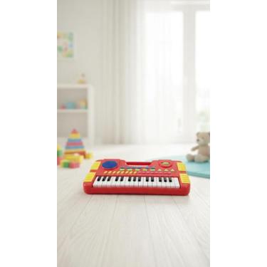 Imagem de Piano Teclado Infantil 32 Teclas 8 Sons Vermelho - Congratulations Sto