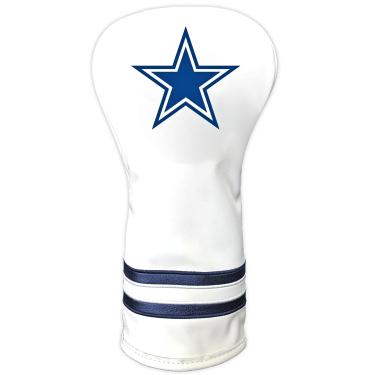 Imagem de Team Golf NFL Dallas Cowboys Capa de cabeça de motorista branca vintage branca vintage motorista taco de golfe, design ajustado, design retrô e excelente qualidade