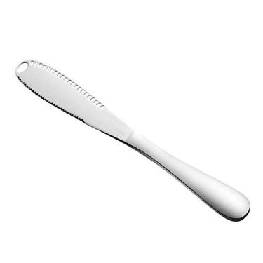 Imagem de Faca de manteiga de queijo de aço inoxidável com furo, multifuncional, faca de pão, tábua de queijo, utensílios de cozinha