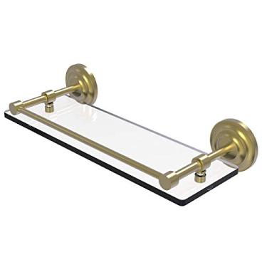 Imagem de Allied Brass QN-1/16-GAL-SBR Qn 1 Gal Que Nova Polegada Prateleira de Vidro Trilho de Galeria Temperada, 40 cm, Latão Cetim
