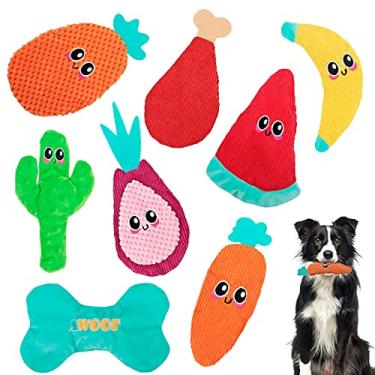 Imagem de AWOOF Brinquedos para cães sem enchimento, brinquedos duráveis para mastigadores agressivos, raças grandes, 8 pacotes, brinquedos de mastigar interativos para cães pequenos, médios e grandes, alívio de estresse