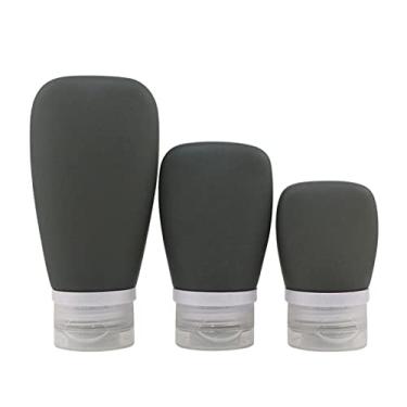 Imagem de Conjunto de garrafas de silicone de 3 peças de leite de limpeza loção cosmética garrafa de armazenamento kit portátil de viagem em casa para viagens de engarrafamento