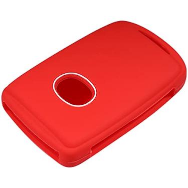 Imagem de CSHU Porta-chaves com controle remoto para carro e proteção de borracha de silicone para carro Capa de chaveiro porta-chaves Bolsa com chave de anel, apto para Mazda CX30 CX5, vermelho