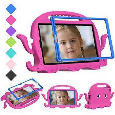 Imagem de Capa para tablet Capa infantil para Samsung Galaxy Tab A7 Lite 8,7" T220/T225com alça bumper | Capa protetora para tablet à prova de choque Eva à prova de choque leve à prova de quedas (cor : Vermelho rosa)