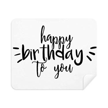 Imagem de Limpador de tela Happy Birthday Celebrate Quote pano de limpeza 2 peças tecido de camurça