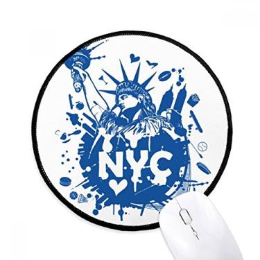 Imagem de DIYthinker New York City USA of Liberty Mouse Pad Desktop Office Tapete redondo para computador