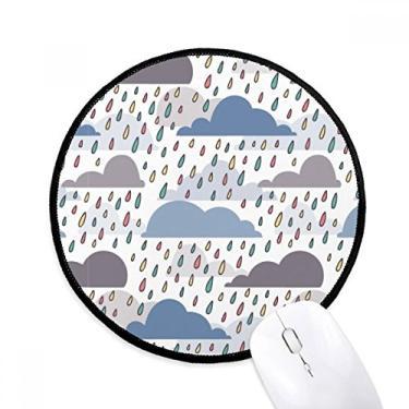 Imagem de DIYthinker Cloud Rain Weather Drip Pattern Mouse Pad Desktop Office Tapete Redondo para Computador