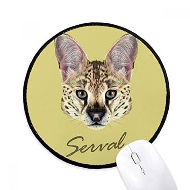 Imagem de Tapete de rato animal de servo selvagem de orelha longa para escritório tapete redondo para computador
