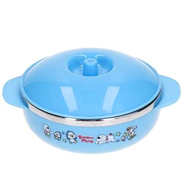 Imagem de Caixa isolada infantil, caixa de refeição em aço inoxidável dos desenhos animados, anti-quente refeição, isolada a vácuo, tampa da tigela do recipiente de alimentos(blue12cm)