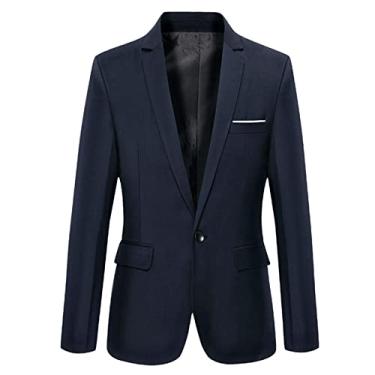 Imagem de Jaquetas De Terno Masculino Slim Fit Blazer Blazer Business Casual One Button Blazers De Manga