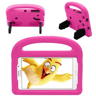 Imagem de Capa para Samsung Galaxy Tab 4 8.0 T330 T331 T335 para crianças, capa leve à prova de choque à prova de crianças com alça para Samsung Galaxy Tab 4 8.0 T330 T331 T335 (rosa vermelha)