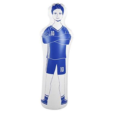 Imagem de Defensor de Boneco de Futebol, Boneco de Treinamento de Futebol Inflável Copo de Futebol 0,35m Saco de Pancadas de Boxe de PVC 40x160cm (Azul)