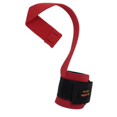 Imagem de Tala Straps Munhequeira Luva Gancho Musculação Cross Trainer (VERMELHO)