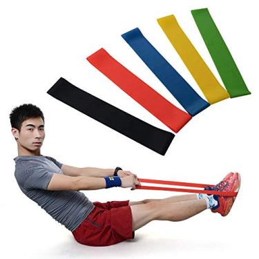Imagem de Kit 5 Faixas Elasticas Mini Band Academia em Casa Yoga Pilates Extensor Exercicios Fitness Crossfit