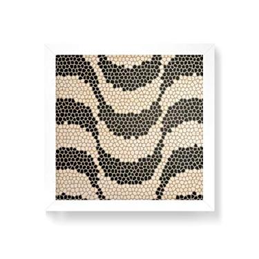 Imagem de Arte Maníacos Quadro decorativo com moldura caixa branca em Madeira - Optical Ondas Mosaico - 30x30cm