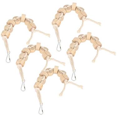 Imagem de Brinquedo de mascar pássaro, papagaio de madeira mastigável Brinquedo de brincar em formato redondo Rede de gaiola de periquito portátil para calopsitas para periquitos para