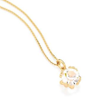 Imagem de Colar Rommanel Banhado Ouro Pingente Solitário Zircônia Facetada