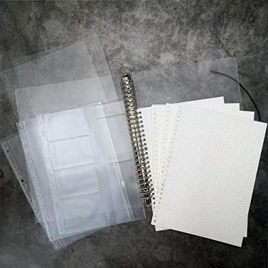 Imagem de B5 9 anéis 26 - Anéis DIY Plástico transparente Redondo Anel de visão Capa de encadernação Protetor Espiral Solto Suporte para Notebook, Cover Combo, 26 Holes
