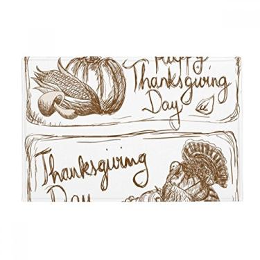 Imagem de DIYthinker Carpete para porta de banheiro com estampa cinza e selo de Dia de Ação de Graças