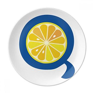 Imagem de Q Alphabet Prato Decorativo de Porcelana com Fruta, Laranja, Prato de Jantar