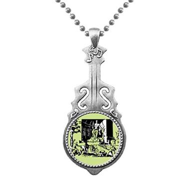 Imagem de OFFbb-USA Estátua Olympia God Art Deco presente moderno pingente joia música guitarra Torque Hangtag