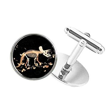 Imagem de DIYthinker Abotoaduras Bones Bone em miniatura de dinossauro com botão redondo