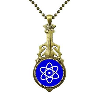 Imagem de DIYthinker Pacote Colar Blue Square Aviso Mark Colar Antique Guitar Jewelry Music Pendant