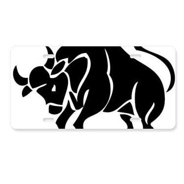 Imagem de DIYthinker Placa de licença com símbolo do zodíaco Taurus da constelação de aço inoxidável para decoração de automóveis