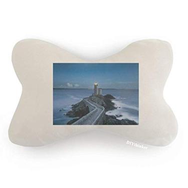 Imagem de DIYthinker Almofada para decoração de pescoço com estampa de torre escura do oceano para carro, almofada para apoio de cabeça