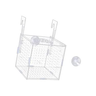 Imagem de WeiLaiKeQi Caixa de isolamento para Acessório de Suporte para criação de peixes de alevinos para alevinos recém-nascidos, 15x15x15cm e gancho