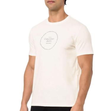 Imagem de Camiseta Calvin Klein Jeans Masculina Sustainable Naturals Circle Logo Off-White-Masculino