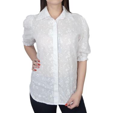 Imagem de Camisa Feminina Milani MC Laise Branco Off - 32623-Feminino