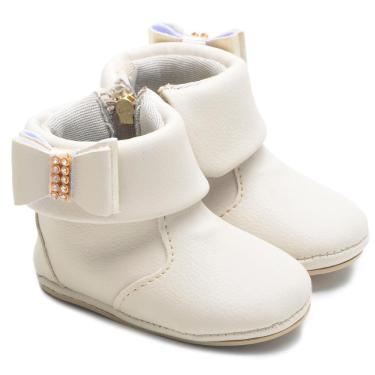 Imagem de Botinha Feminina Infantil Bebê Casual Cano Alto Laço