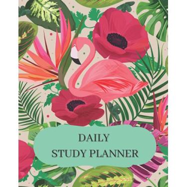 Imagem de DAILY STUDY PLANNER: Learning lesson planner flamingo-themed notebook for students helps organize and manage time for effective study, Size 8"x10" and 100 pages