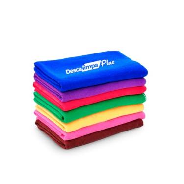 Imagem de Pano Microfibra Multiuso Kit 5 Panos Limpeza Geral Domestica Carro Automotiva Vidros 50cm x 70cm Super Pano Ultra Absorvente Eficiente e Durável Panão Descalimpaplus