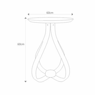 Imagem de Mesa Lateral Redonda 60cm Rubi Branco / Mel