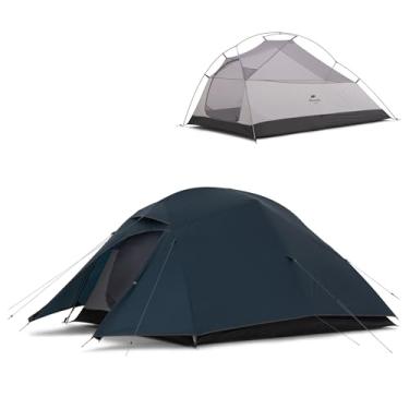 Imagem de Naturehike Barraca leve para 3 pessoas Cloud-Up com pegada – Mochila impermeável para acampamento e caminhada (20D azul marinho)