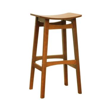 Imagem de Banco Alto Confort Madeira Maciça Assento Anatômico - Amêndoa Madeira