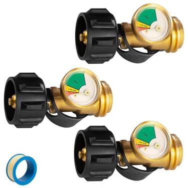 Imagem de Ninyoon Medidor de propano 2022 para tanque de 2,3 a 45 kg, indicador de nível universal QCC1 indicador de nível de tanque de propano Detector de vazamento Tipo -1 Conexão para churrasqueira a gás,