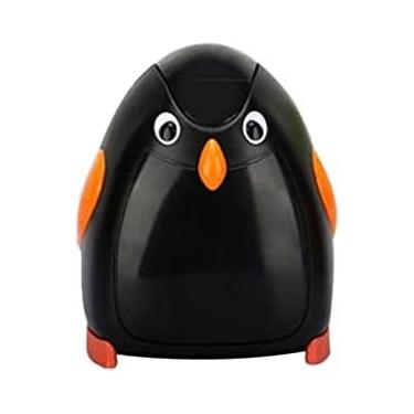 Imagem de Pinguim dos desenhos animados apontador de lápis elétrico de plástico estudantes papelaria escola material de escritório para crianças a pilhas economia de trabalho bonito