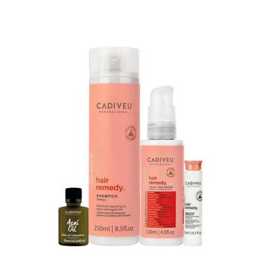 Imagem de Kit Cadiveu Essentials Hair Remedy Shampoo Leave-In Sos Sérum Ampola E