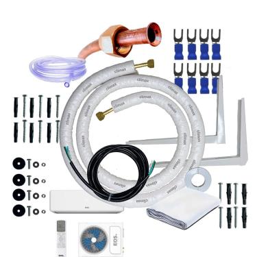 Imagem de Kit Completo Para Instalação De Ar Condicionado EOS Master Comfort 12000 Btus 1/4 x 1/2 3 Metros  Com Suporte 450mm