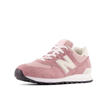 Imagem de New Balance Tênis unissex adulto 574 V2 com cadarço, Jacarandá/linho, 19.5 Wide Women/18 Men