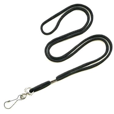 Imagem de Pacote com 10 cordões de crachá pretos para porta-cartões de identidade, com gancho giratório