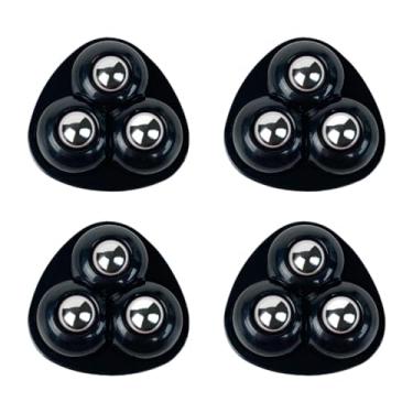 Imagem de Milageto 4Pcs Roda de rodízio autoadesiva 360 Giratória Multiuso Mudo Universal Roda Deslizantes para Pequenos Eletrodomésticos, Preto