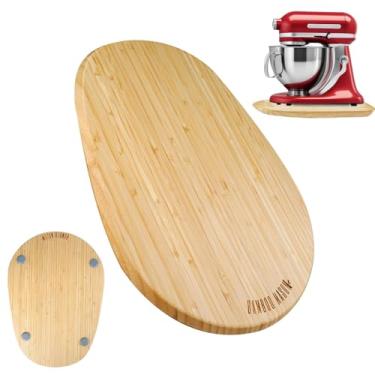 Imagem de ANOTION Bandeja deslizante de bambu para utensílios de cozinha – Slider de eletrodomésticos compatível com Kitchen Aid 4,5 a 5,5 Qt, acessórios e acessórios, controle deslizante de eletrodomésticos de