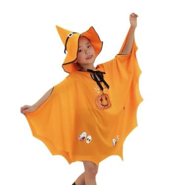 Imagem de oshhni Fantasia infantil de Halloween, vestido extravagante, asa de morcego para festa, carnaval, feriado, dramatização, Amarelo