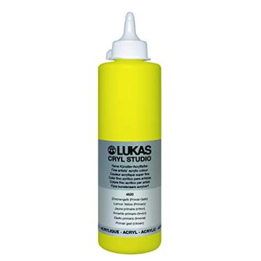 Imagem de Lukas Cryl Studio Artist Acrylics - Qualidade profissional, tintas de secagem rápida - amarelo limão (primário) frasco de 500 ml