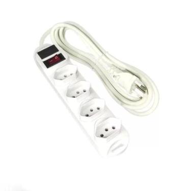 Imagem de Filtro de Linha Régua Extensão 3m Bivolt Kapbom 4 Tomadas